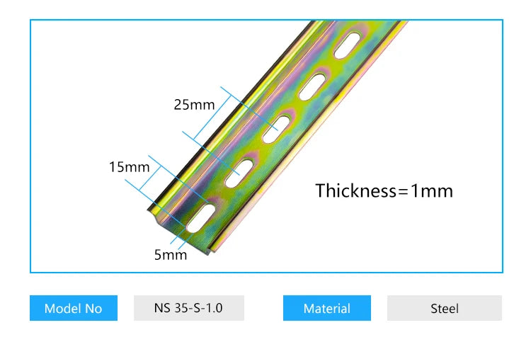 1 Piece Din Rail Aluminium For Terminal Block Relay C45 DZ47 Thickness 1.5mm NS35 Aluminium Material 35mm Universal Type