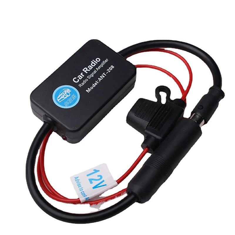 1 set AM FM Radio Anti-interference Enhance Auto Electronic Accessories 12V For ANT208 Car Antenna Signal Amplifier Set