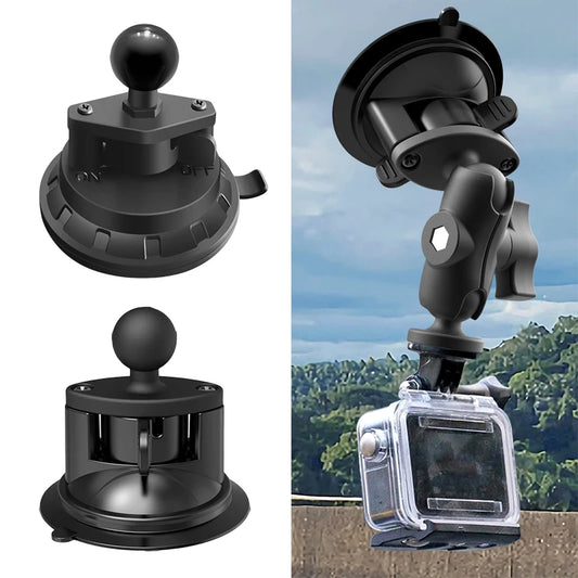 1 inch Ball Mount Twist Lock Suction Cup Base Window Mount 360° Rotation Degree Arm for Double Socket Action Camera Accessories