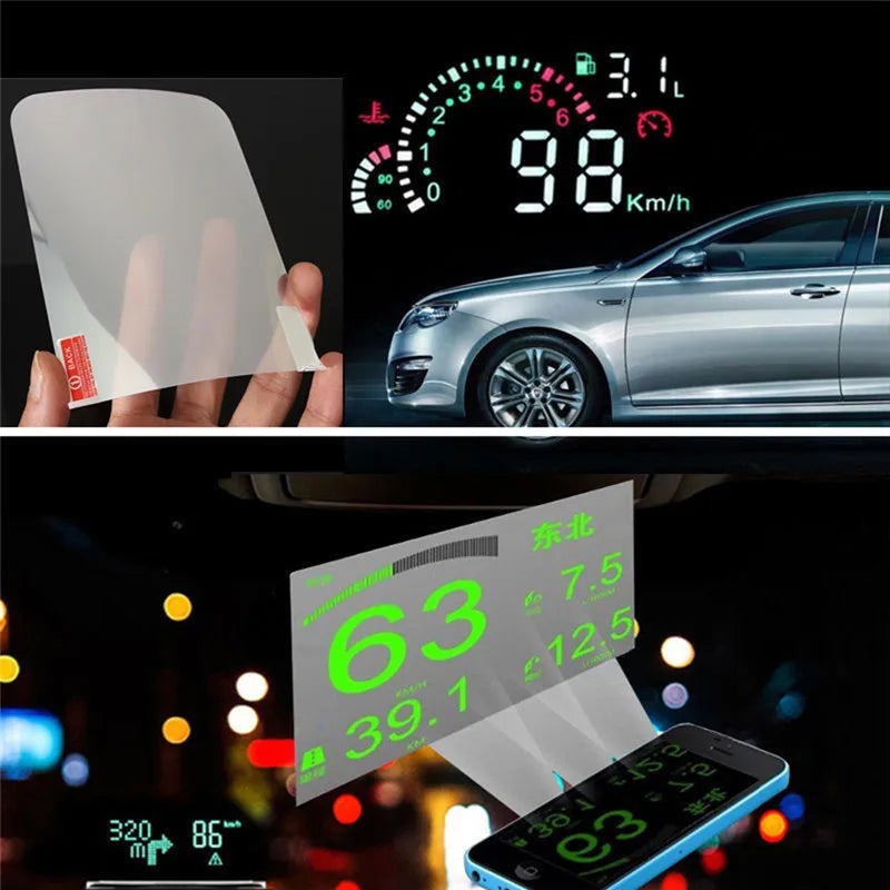 1 Pc Beschermende Reflecterende Screen Verbruik Overspeed Display Auto Styling Auto Hud Reflecterende Film Head Up Display