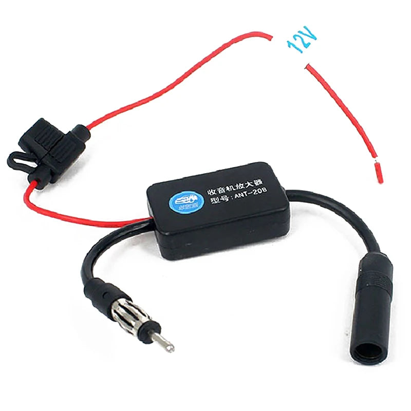 1 set AM FM Radio Anti-interference Enhance Auto Electronic Accessories 12V For ANT208 Car Antenna Signal Amplifier Set