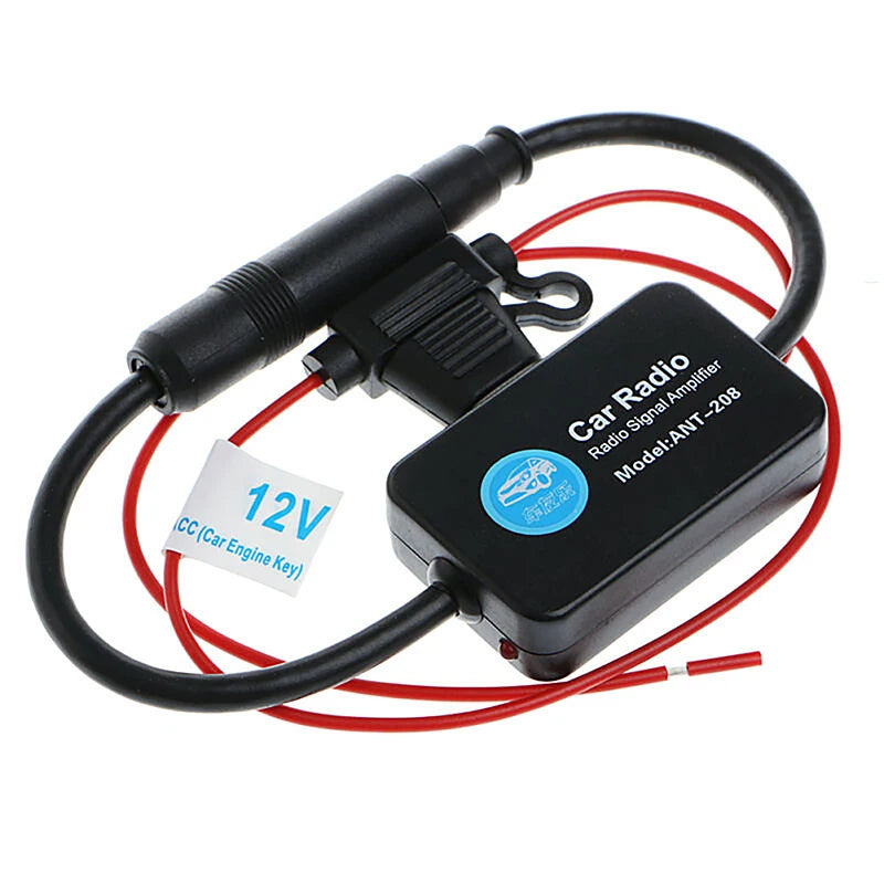 1 set AM FM Radio Anti-interference Enhance Auto Electronic Accessories 12V For ANT208 Car Antenna Signal Amplifier Set