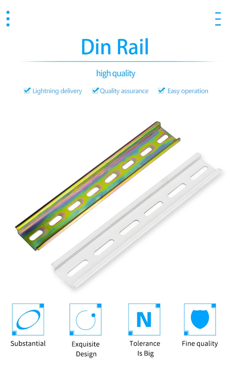 1 Piece Din Rail Aluminium For Terminal Block Relay C45 DZ47 Thickness 1.5mm NS35 Aluminium Material 35mm Universal Type