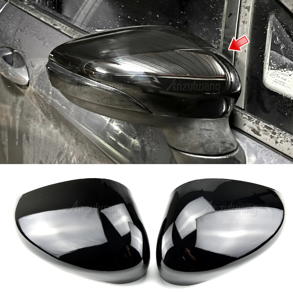 1 Pair Left & Right Car Wing Door Carbon Fiber Rear View Rearview Mirror Covers Cap Trim Case For Ford Fiesta Mk7 2008-2017