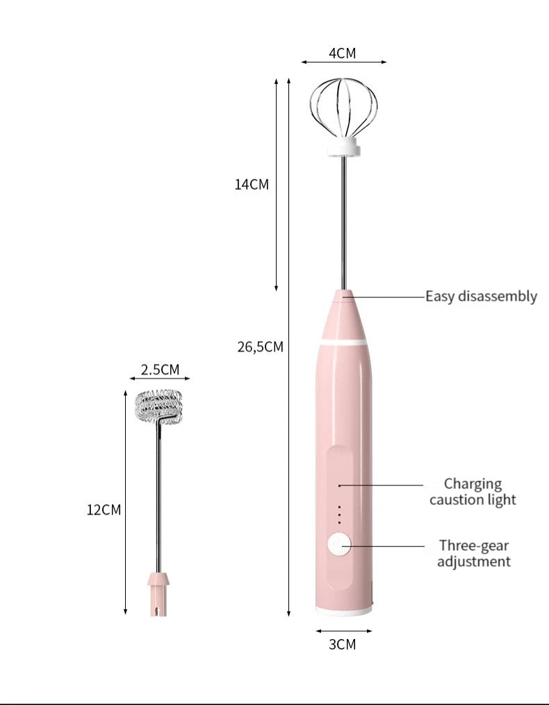 1 PCS Electric Milk Frother Portable Egg Beater USB Rechargeable Handheld Coffee Blender Milk Shaker Mixer Foamer Food Blender